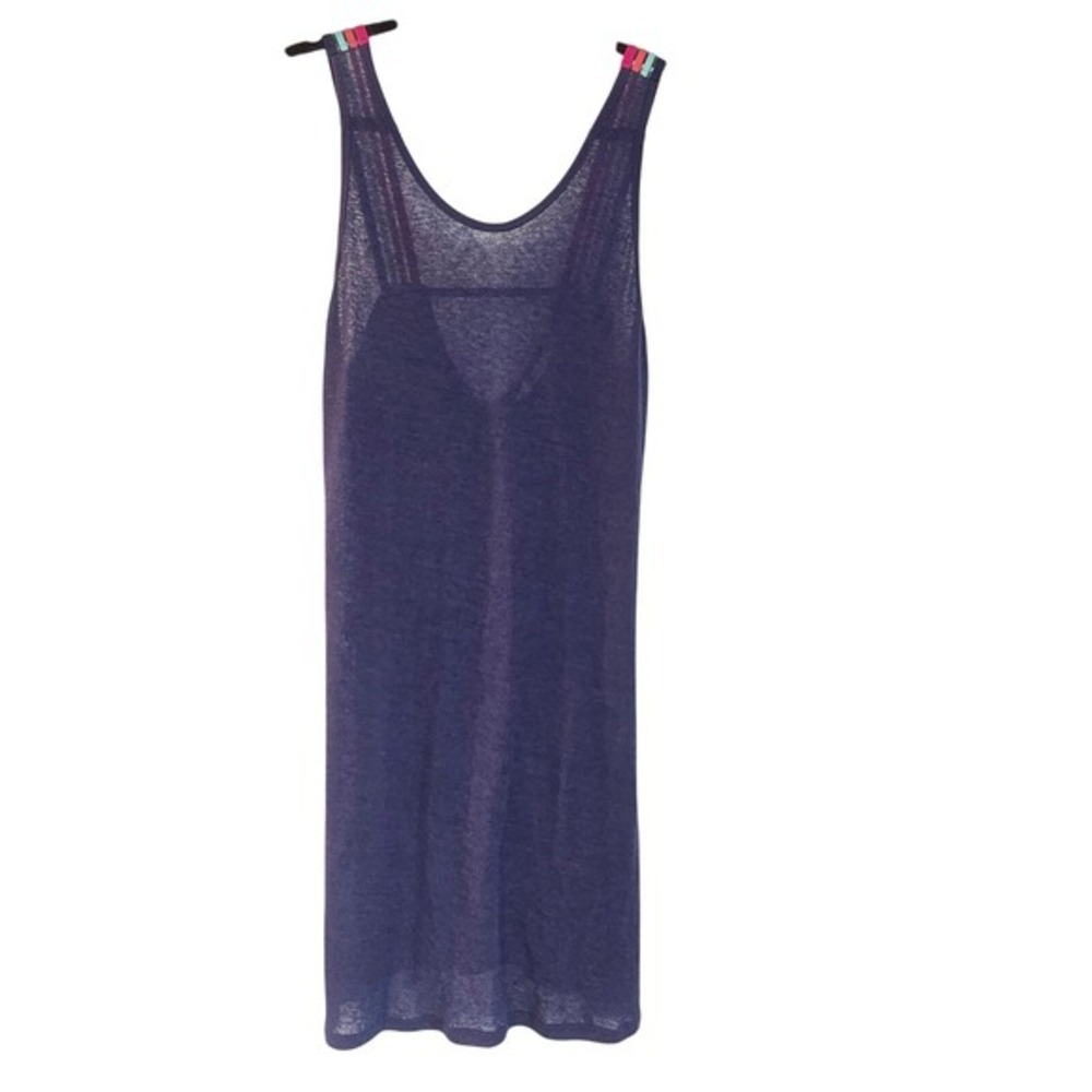 La Vie en‎ Rose Aqua Dress Blue Sleeveless Cover Up Striped Casual Medium